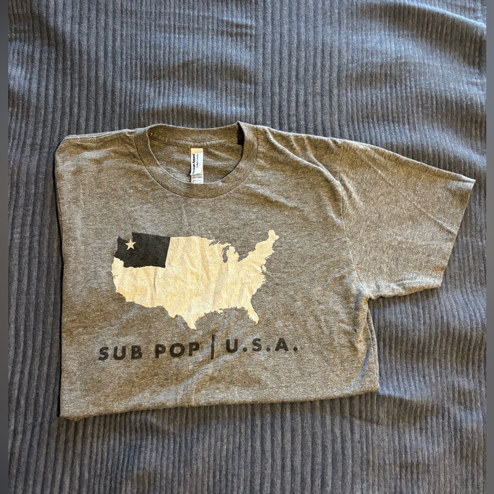 American Apparel Gray Sub Pop USA T-Shirt SZ. S